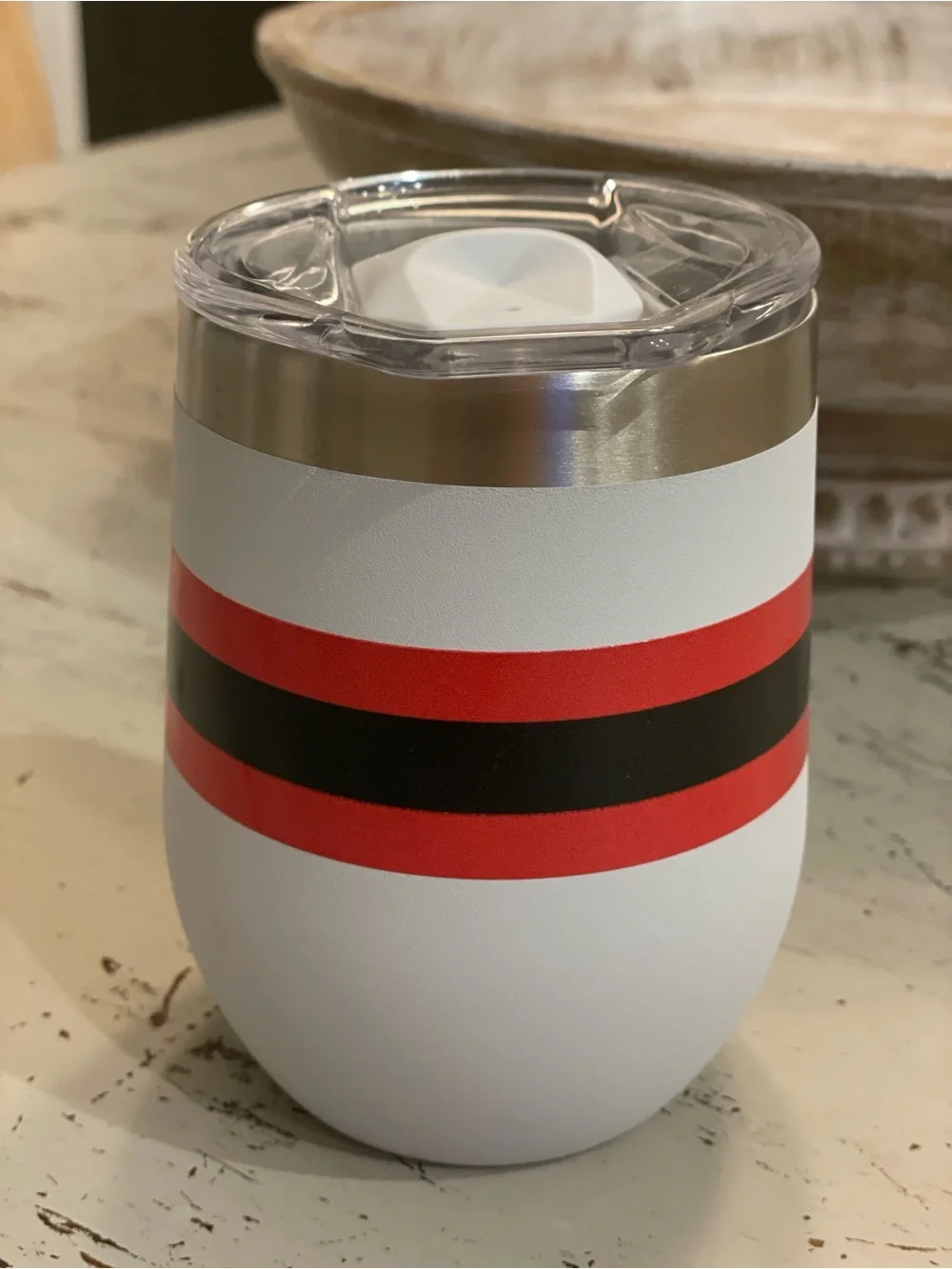 UGA Bulldogs National Champions 2020-21 Insulated White & Red Stemless Tumbler